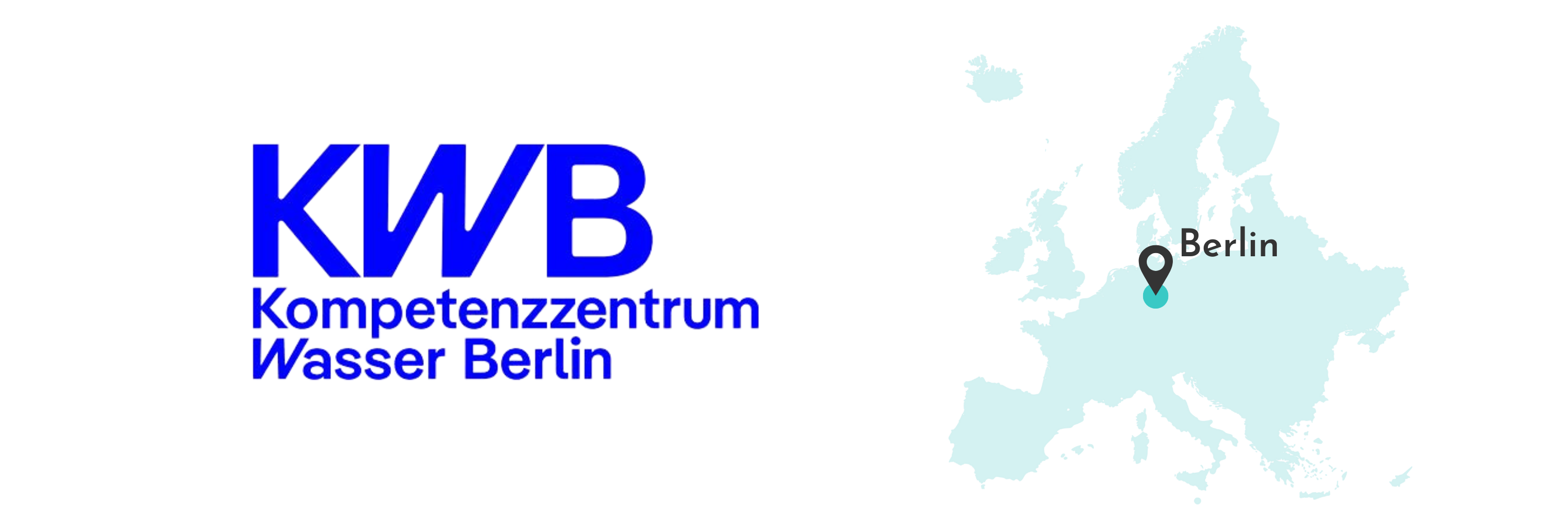 KWB logo and Europe map with a pointer in Berlin.